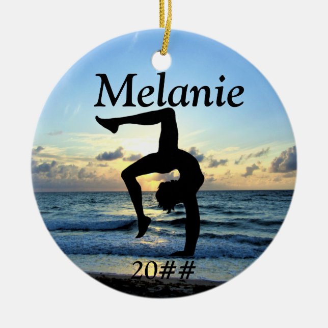 BEAUTIFUL PERSONALIZED GYMNASTICS ORNAMENT (Front)