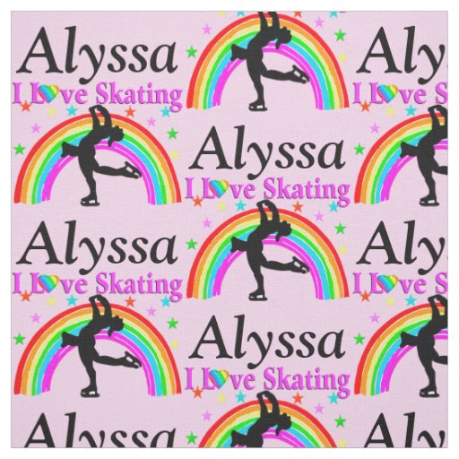 BEAUTIFUL PERSONALIZED I LOVE SKATING FABRIC