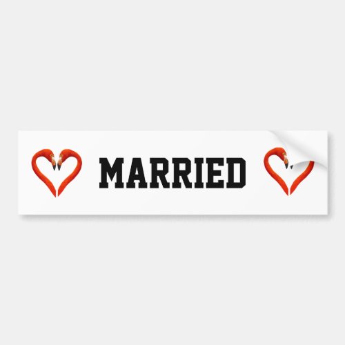 Beautiful Personalized Married Flamingos  Bumper Sticker