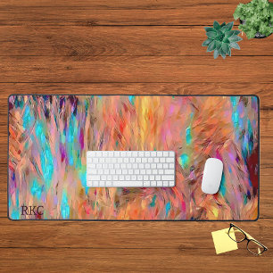 Beautiful Personalized Monogram Colorful Aesthetic Desk Mat