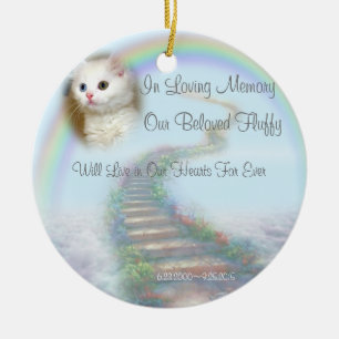 Beautiful Personalized Pet Memorial with Prayer Ceramic Ornament