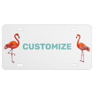 Beautiful Personalized Pink Flamingos License Plate