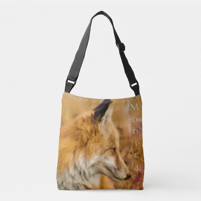 Beautiful Personalized Red Fox Design Crossbody Bag (Front)