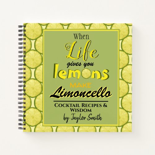 Beautiful personalized retro typography recipes notebook