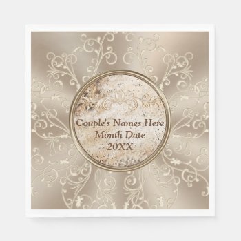 Beautiful Personalized Rustic Wedding Napkins by YourSportsGifts at Zazzle