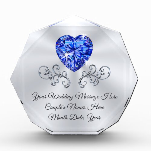 Beautiful Personalized Sapphire Wedding Gift