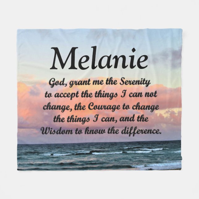 BEAUTIFUL PERSONALIZED SERENITY PRAYER BLANKET (Front (Horizontal))
