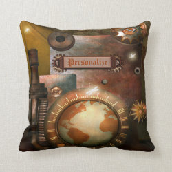 Beautiful Personalized Steampunk Throw Pillow