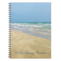 Beautiful Personalized Summer Vacation Beach Photo Notebook