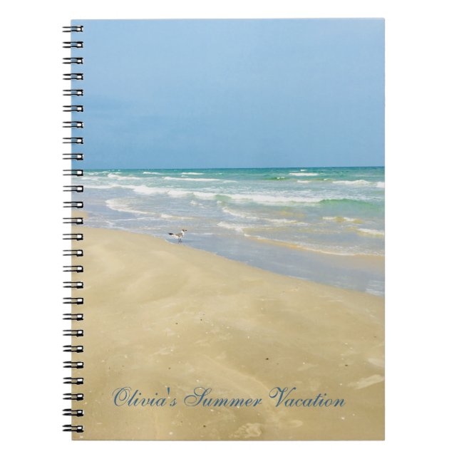 Beautiful Personalized Summer Vacation Beach Photo Notebook (Front)
