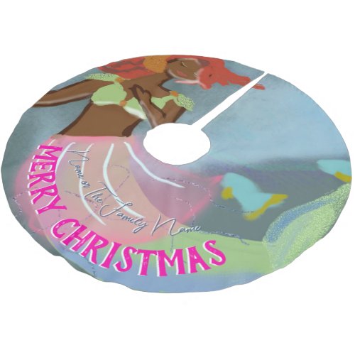 Beautiful Personalized Tropical Sea Mermaid  Brushed Polyester Tree Skirt