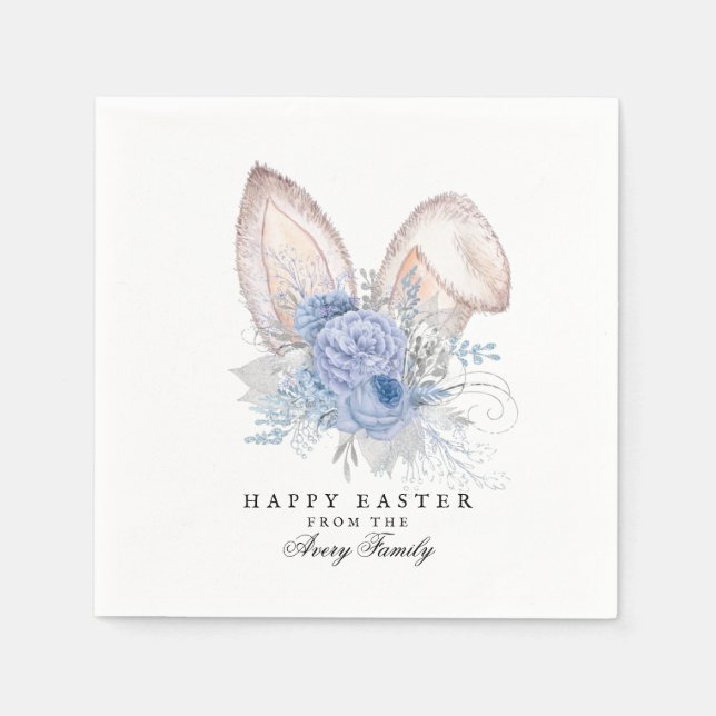 Beautiful Personalized Watercolor Easter Napkins (Front)