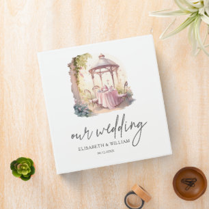 Beautiful Personalized watercolor Garden Wedding 3 Ring Binder
