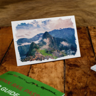 Beautiful Peru Machu Picchu Vintage Travel Postcard
