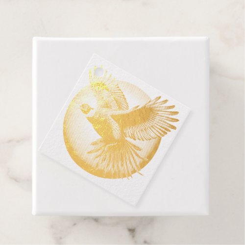 Beautiful Pheasant Rooster Foil Favor Tags