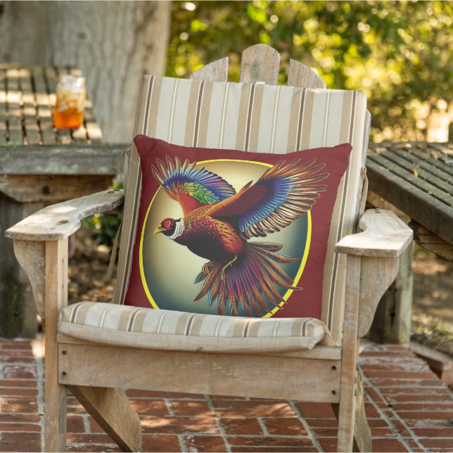 Beautiful Pheasant Rooster Outdoor Pillow (Chair)