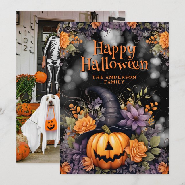 Beautiful Photo Happy Halloween Card (Front/Back)