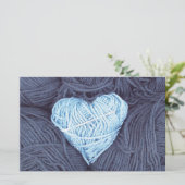 Beautiful photograph of blue wool heart (Standing Front)