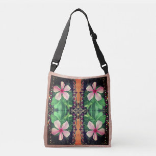 Beautiful Photographic Floral Meets Boho Charm Crossbody Bag
