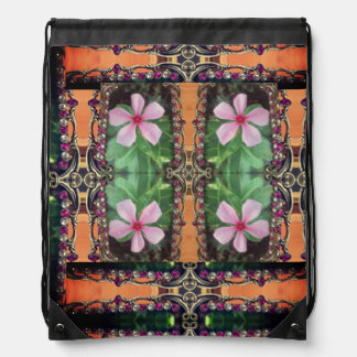 Beautiful Photographic Floral Meets Boho Charm Drawstring Bag