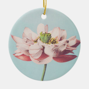 Beautiful photomechanical prints of Lotus Flowers Ceramic Ornament