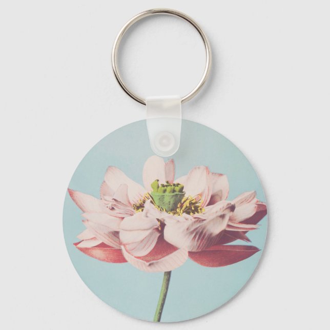 Beautiful photomechanical prints of Lotus Flowers Keychain (Front)