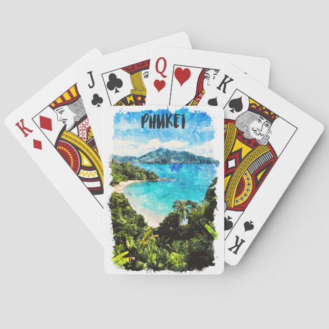 Beautiful Phuket Thailand Beach Paradise Poker Cards (Back)