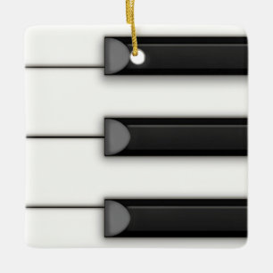 Beautiful Piano Keys Detail Musical Ceramic Ornament