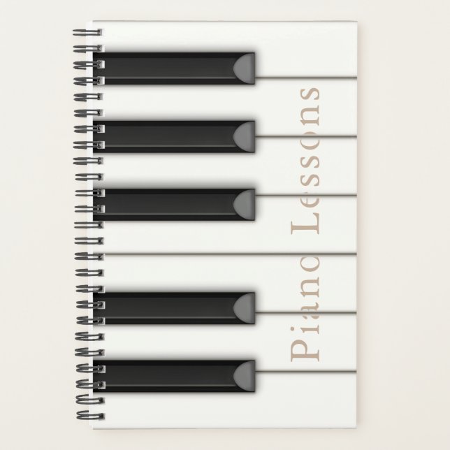 Beautiful Piano Keys Personalized 5.5x8.5 Planner (Front)