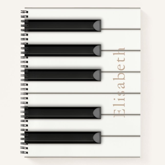 Beautiful Piano Keys Personalized 8.5x11 Notebook (Front)