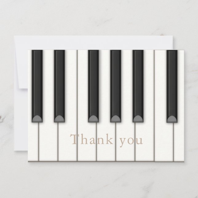 Beautiful Piano Keys Personalized Large Music Note Card (Front)