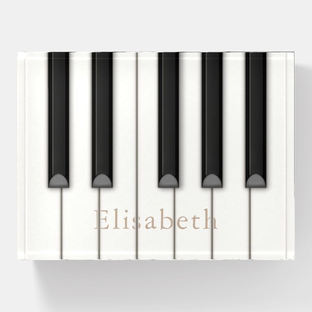 Beautiful Piano Keys Personalized Rectangle Paperweight (Front)