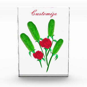 Beautiful Pickle Bouquet with Roses Thunder_Cove Acrylic Award