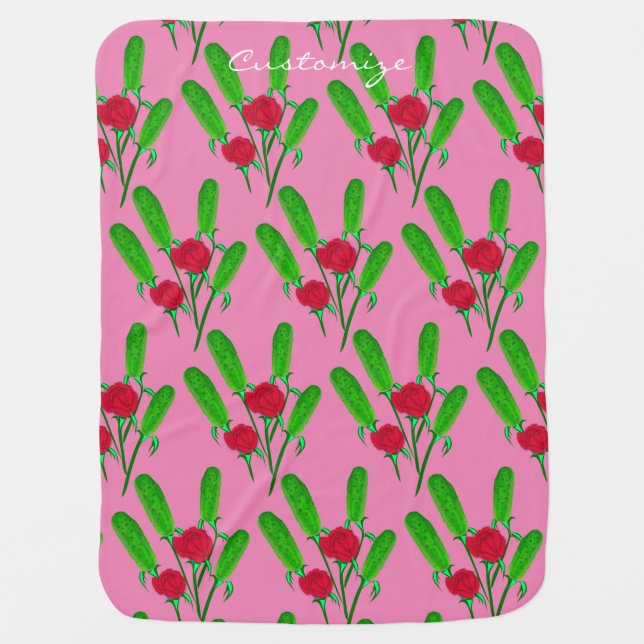 Beautiful Pickle Bouquet with Roses Thunder_Cove Baby Blanket (Front)