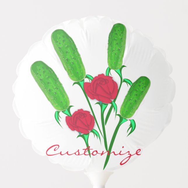 Beautiful Pickle Bouquet with Roses Thunder_Cove Balloon (Front)