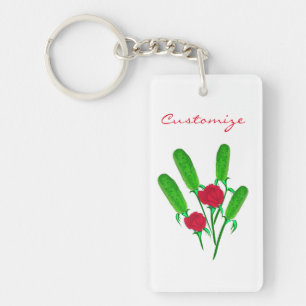 Beautiful Pickle Bouquet with Roses Thunder_Cove Keychain