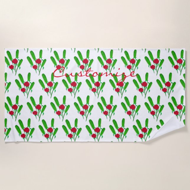 Beautiful Pickle Bouquet with RosesThunder_Cove Beach Towel (Front)