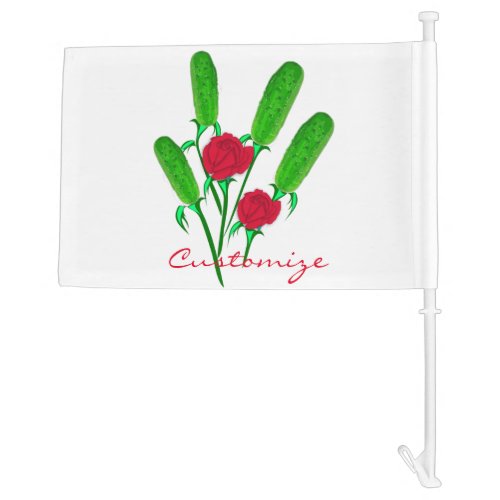 Beautiful Pickle Bouquet with RosesThunder_Cove Car Flag
