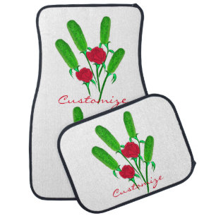 Beautiful Pickle Bouquet with RosesThunder_Cove Car Floor Mat