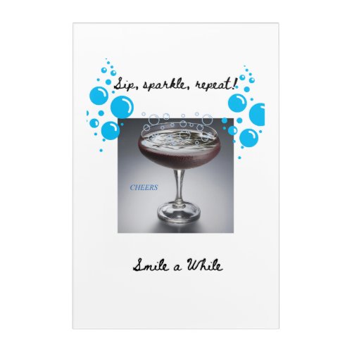 Beautiful picture of a sparkling glass of wine acrylic print