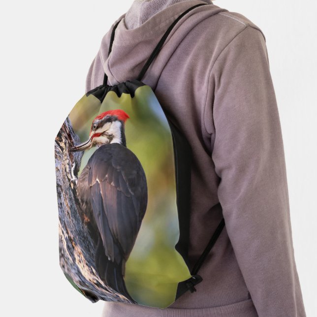 Beautiful Pileated Woodpecker on the Tree Drawstring Bag (Insitu)