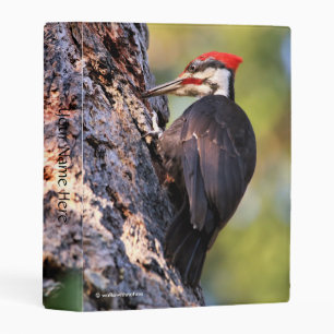 Beautiful Pileated Woodpecker on the Tree Mini Binder