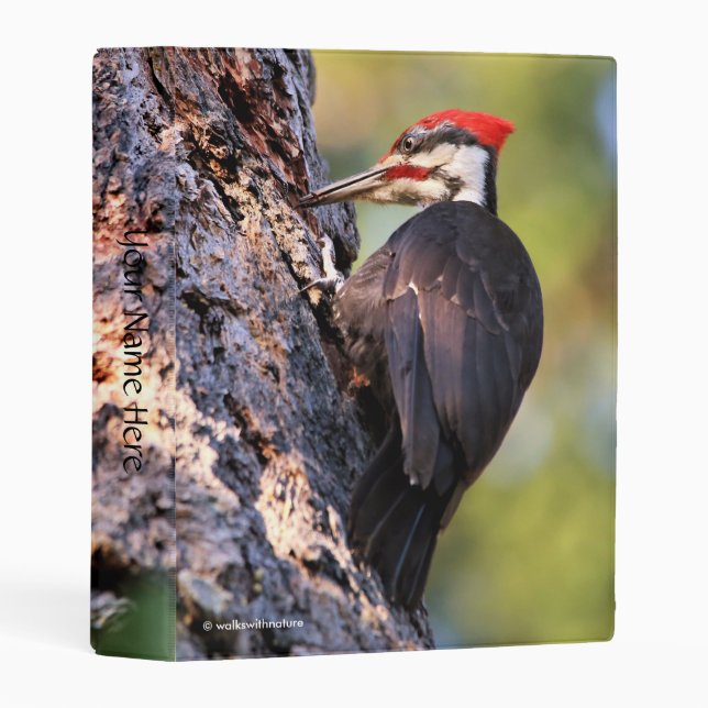 Beautiful Pileated Woodpecker on the Tree Mini Binder (Front/Spine)