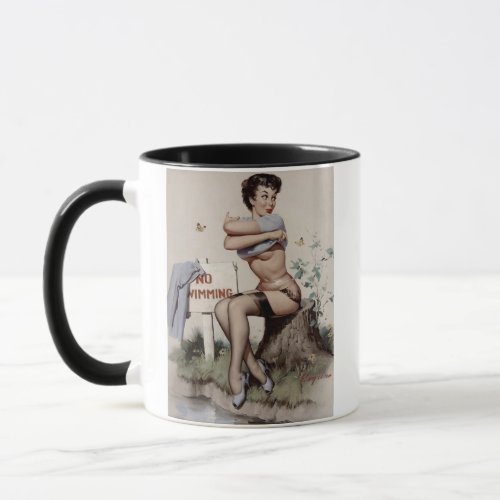 Beautiful Pin up girl Vintage art   Mug