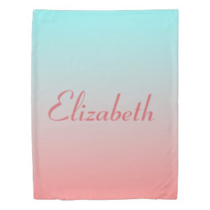 Beautiful Pink and Blue Ombre Duvet Cover