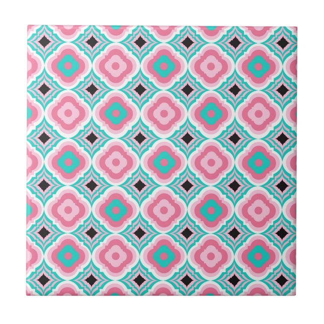 Beautiful Pink and Blue Tile (Front)