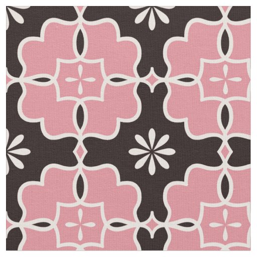 Beautiful Pink and Brown Floral Seamless Pattern Fabric