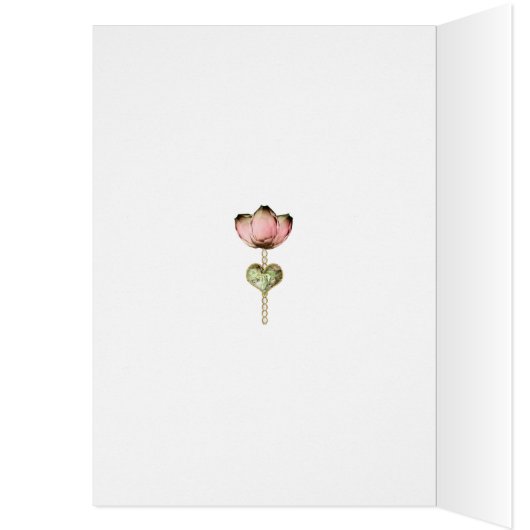 Beautiful Pink and Gold Floral All Occasion Card (Inside (Left))