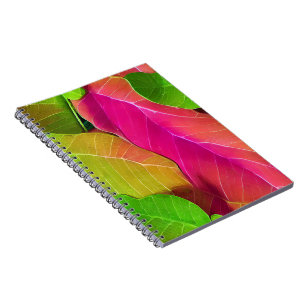 Beautiful Pink and Green Leafy Pattern Notebook