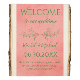 Beautiful Pink and Green welcome wedding